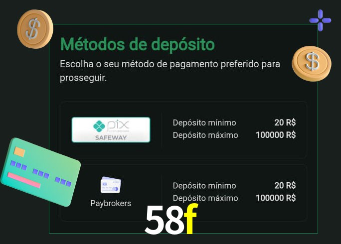 O cassino 58f oferece uma grande variedade de métodos de pagamento